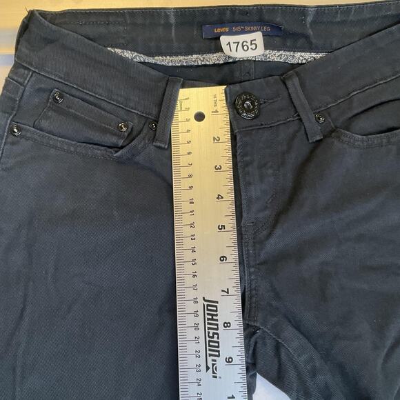 Levi's 545 Skinny Leg Women Jeans 4 MEDIUM Black Button Twill 32" Inseam LowRise - Picture 8 of 11